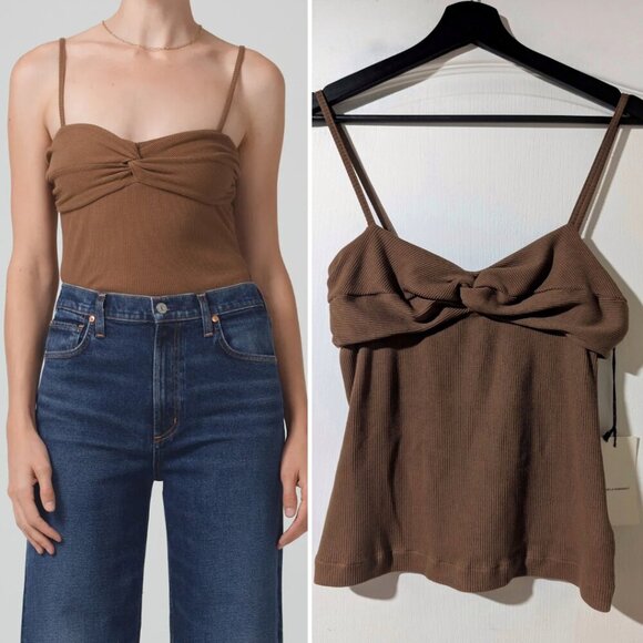 NWT Citizens Of Humanity | Emi Twist Cami In Malt Ball Brown - Picture 1 of 13